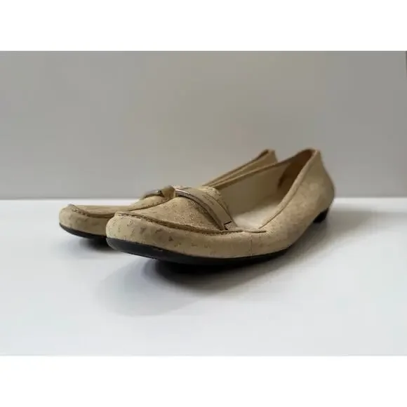 Prada Buckle Leather Loafers Womens Size 39 (US 9) Tan Beige Vintage - Picture 7 of 12